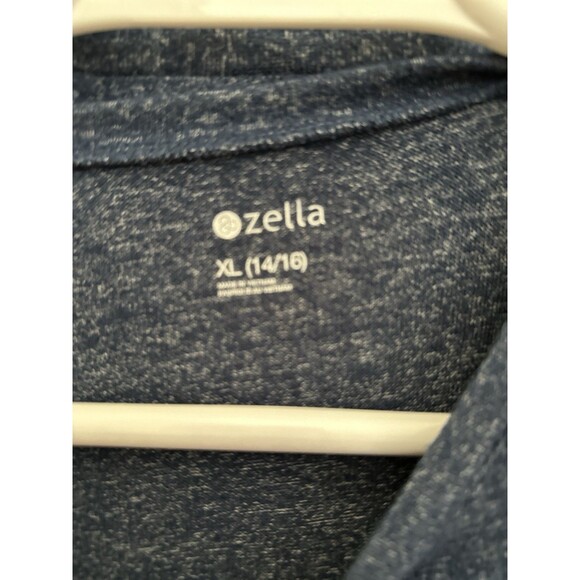 Zella Girls Blue set XL 14 / 16 Shirt long Sleeve Pants Joggers 2 Pieces Marbled - Picture 6 of 7